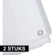 2x Witte afdekzeilen / dekzeilen - 4 x 6 meter - 100 grams kwaliteit - Dekkleed / grondzeil