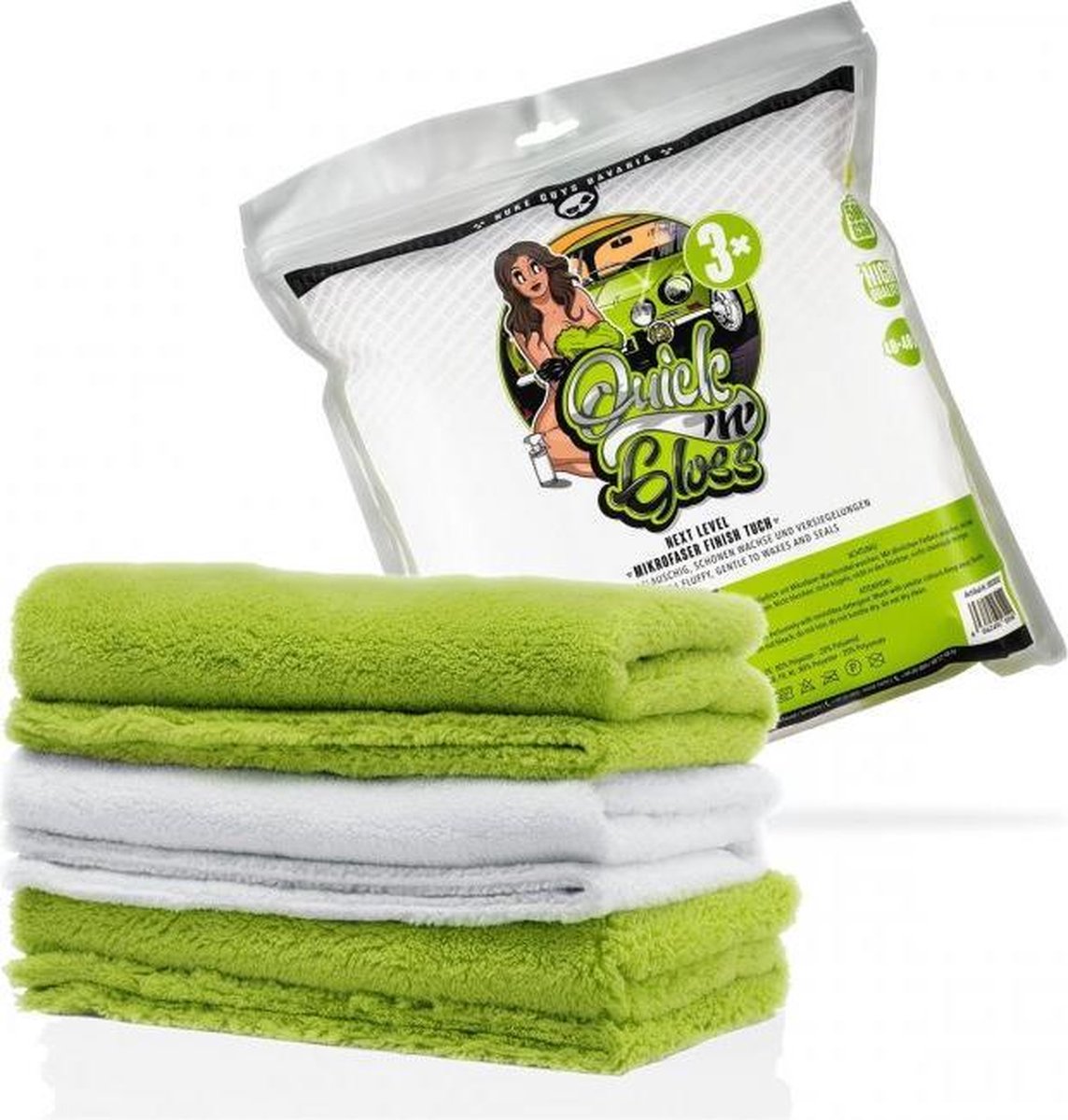 3 x Nuke Guys Microfiber finishing doek Quick'n Gloss 40 x 40 cm 500 gr/m2 NIEUW!