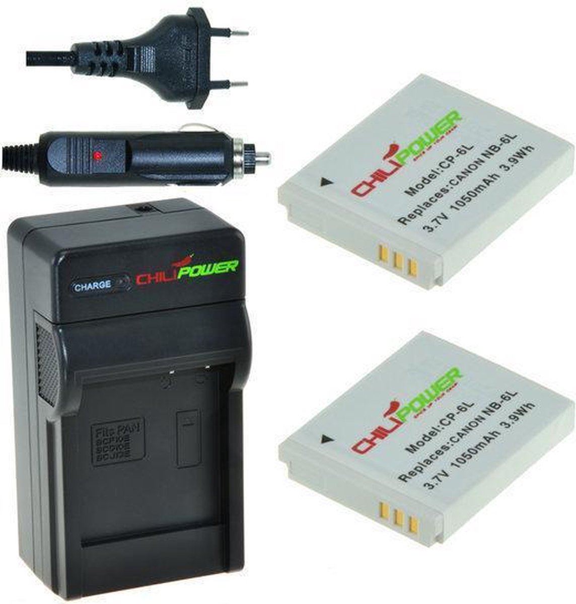 ChiliPower NB-6L Canon Kit - Camera Batterij Set