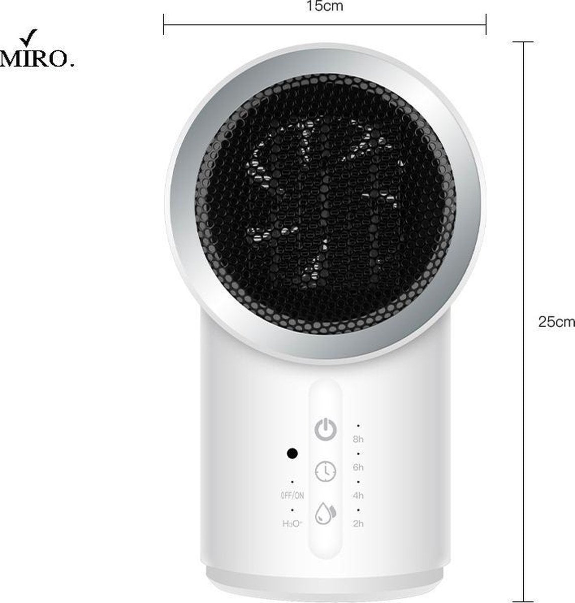 MIRO Mini Heater Kachel Thuis Kantoor Met Afstandsbediening Keramisch Wit