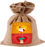 Jute zak welkom Sint en Piet | Mini