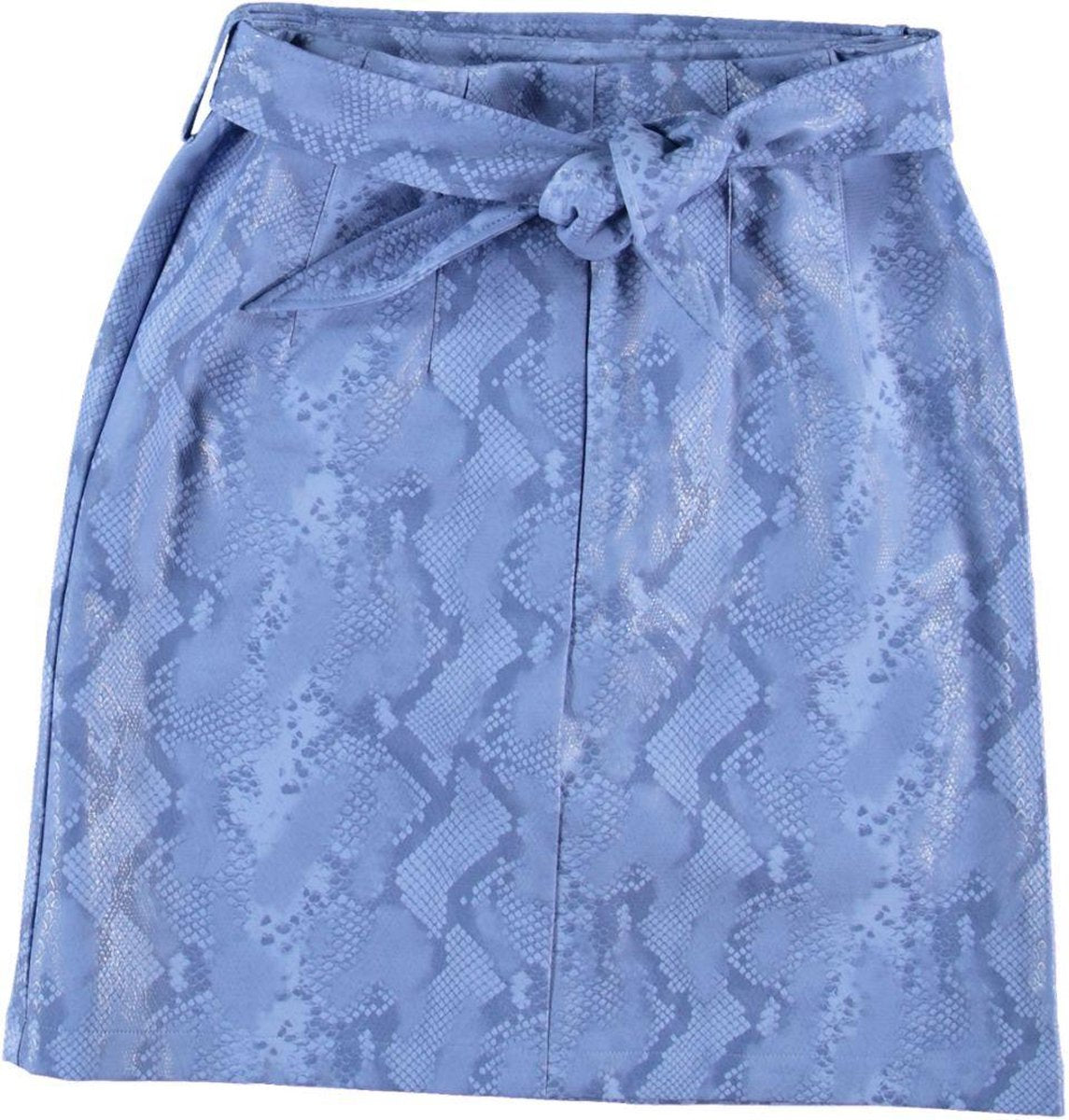 Aaiko kort blauw high waist leerlook rokje - Maat L