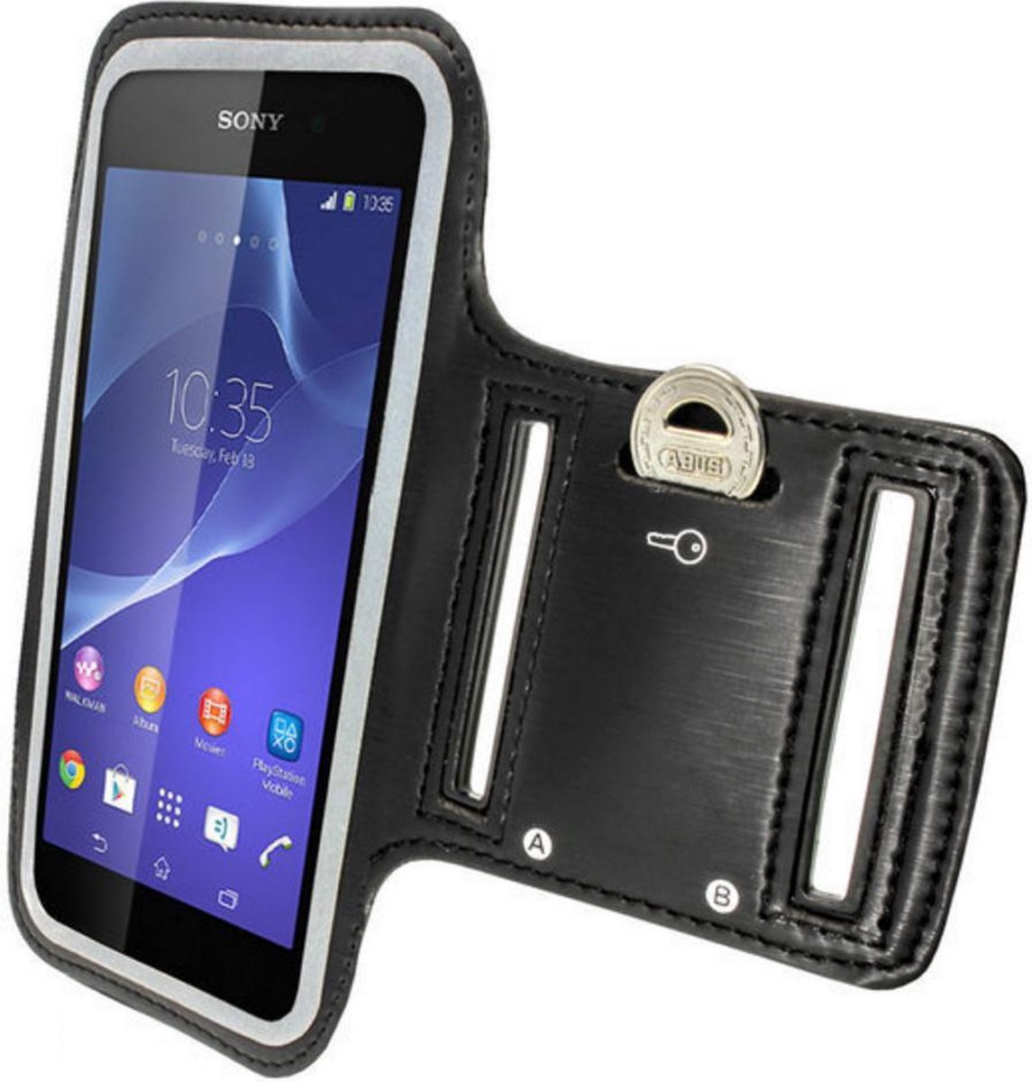 Sony Xperia Z3 Compact Zwart Sportband Sportarmband Hardloop Sport Armband