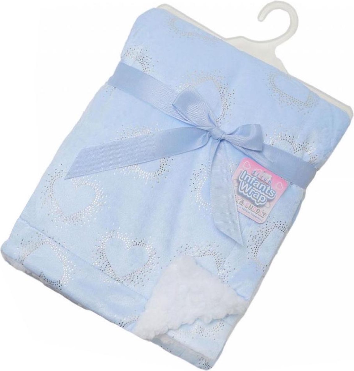 Soft Touch Dekentje Hartjes 75 X 100 Cm Polyester/ Sherpa Lichtblauw