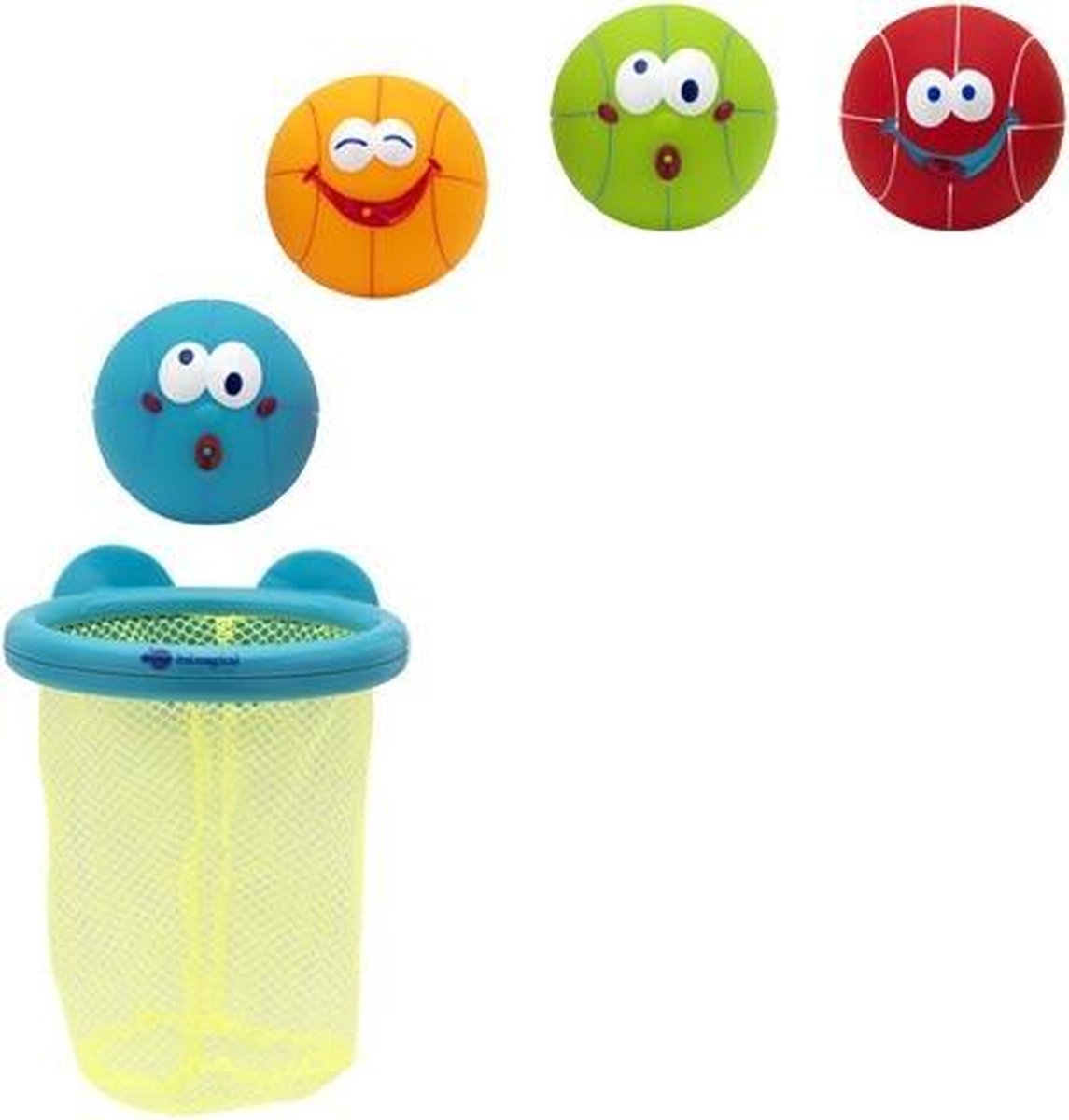 Basketbalspel voor in (Zwem) Bad - Imaginarium - Spel met Zuignappen en 4 Squeeze Ballen  - Basketbal Werpspel met Netje - Ook voor Zwembad