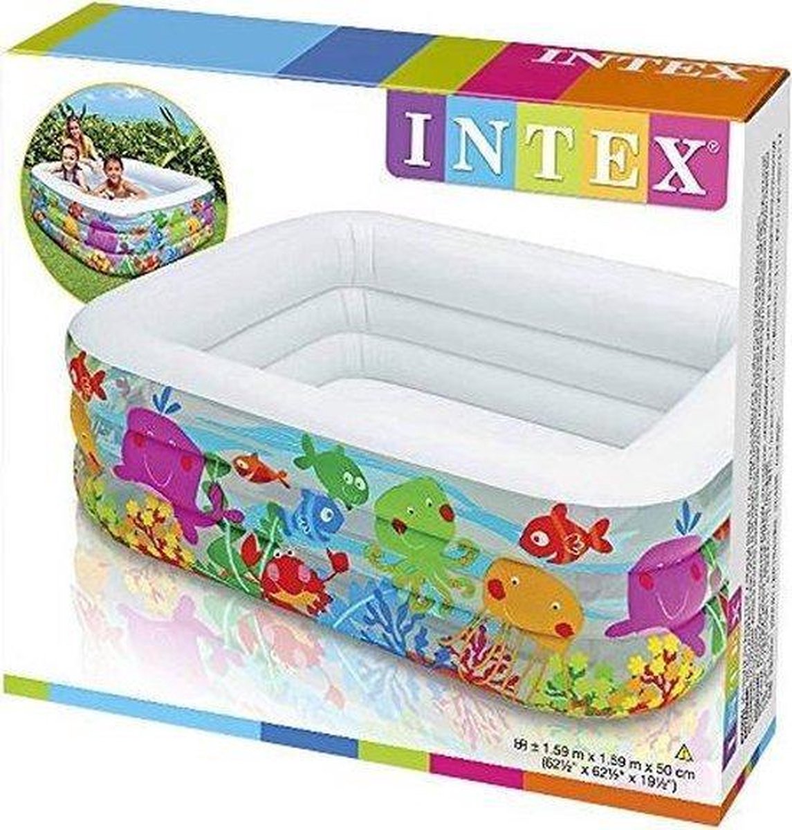 Intex Opblaaszwembad Transparant Aquarium 159 X 159 X 50 Cm