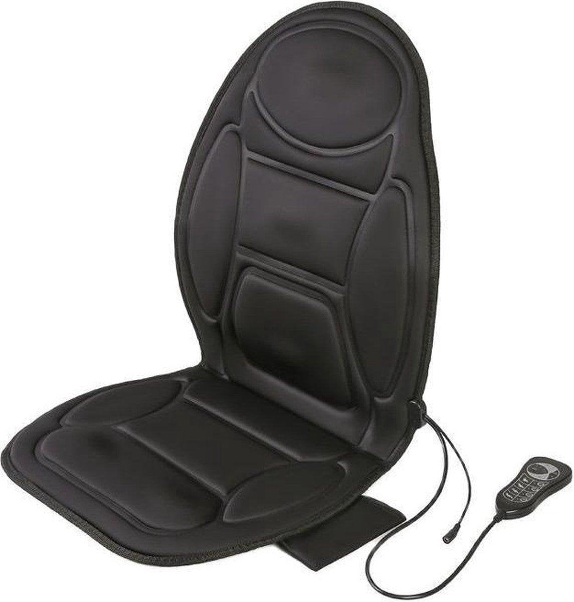 A&K 2 in 1 Massage & Warmte Autostoel Mat - Verwarmingskussen Massagekussen auto of thuis - 12V & 220V verwarming zitkussen - Rug nek schouders dijen billen - stoelverwarming - 5 massagepunten 4 standen