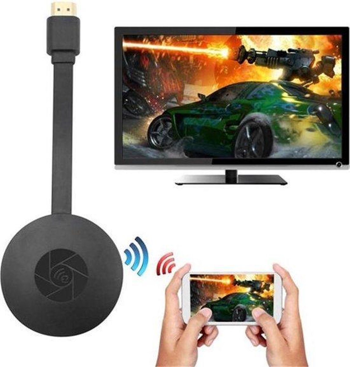 Viatel Wifi Chromecast - Miracast - HDMI Dongle - Mediaplayer - TV stick - TV screencast mirror - 1080 P - Airplay