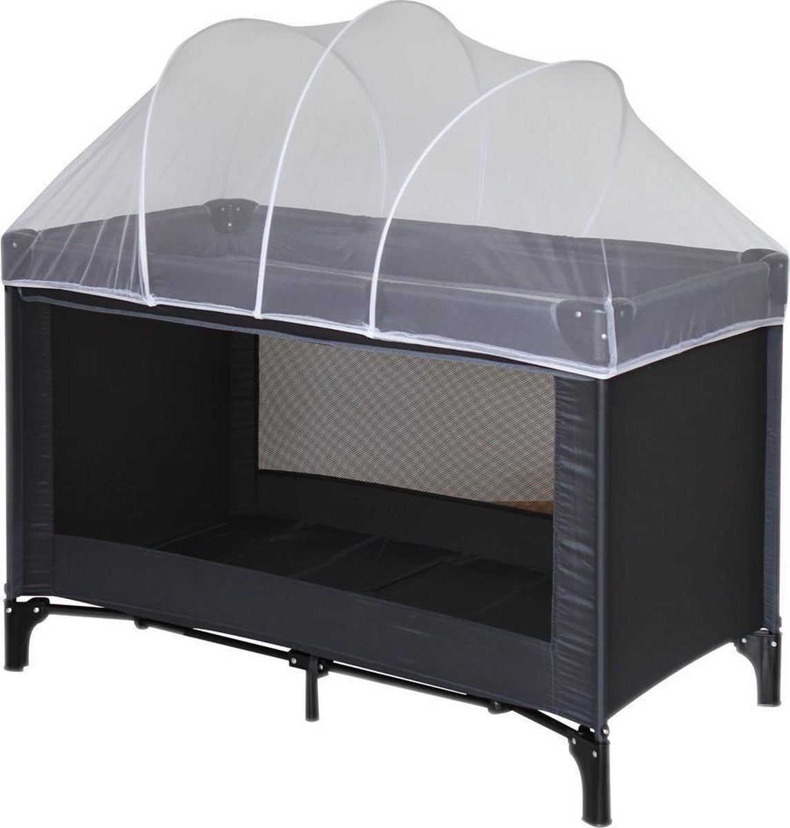Nattou Babyklamboe voor Campingbedje - Muggennet voor Baby Reisbedje - 120 x 60 - Met Bogen