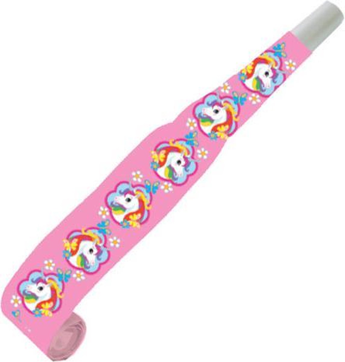 AMSCAN - 8 regenboog eenhoorn roltongen - Decoratie > Toeters en roltongen