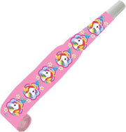 AMSCAN - 8 regenboog eenhoorn roltongen - Decoratie > Toeters en roltongen