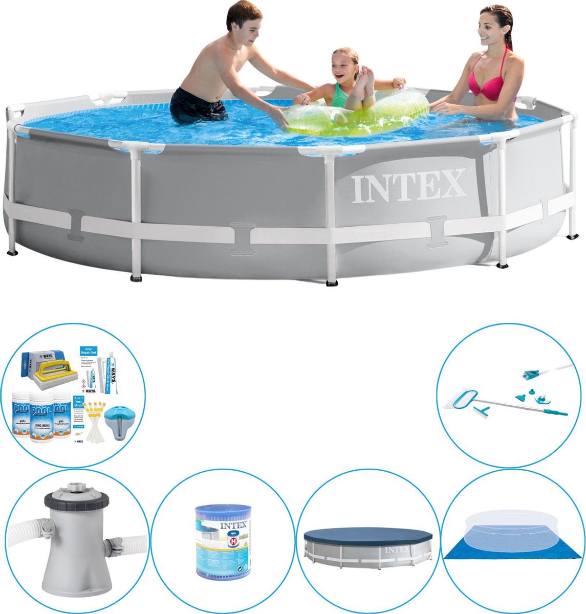 Zwembad Met Accessoires - Intex Prism Frame Rond 305x76 cm