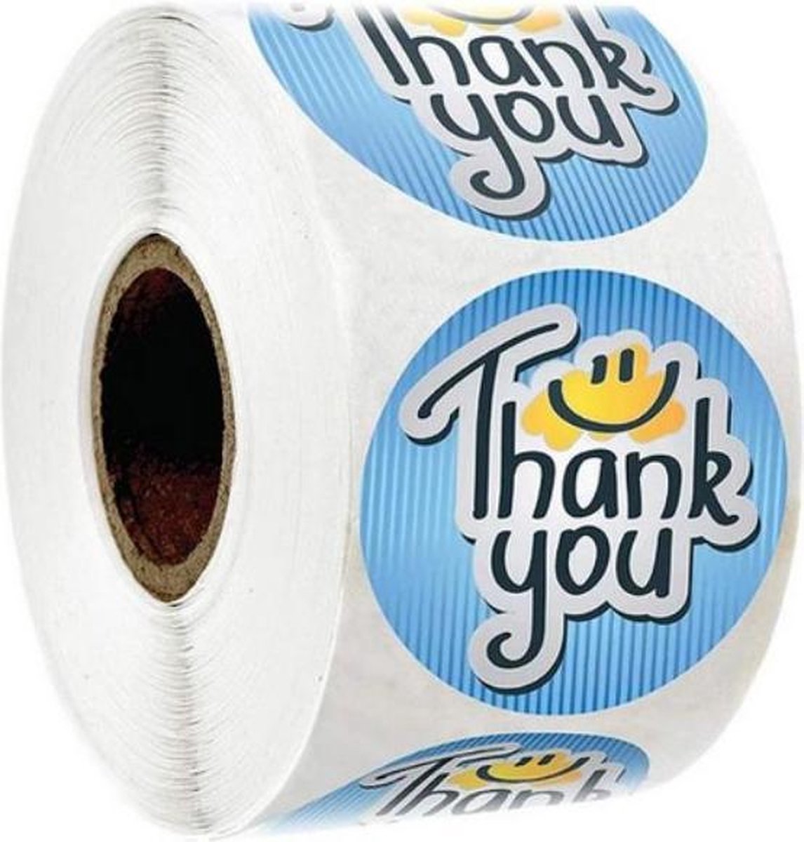 500 stickers op rol Thank You blauw 2