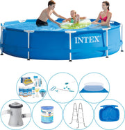 Alles in 1 Zwembad Pakket - 8-delig - Intex Metal Frame Rond 305x76 cm