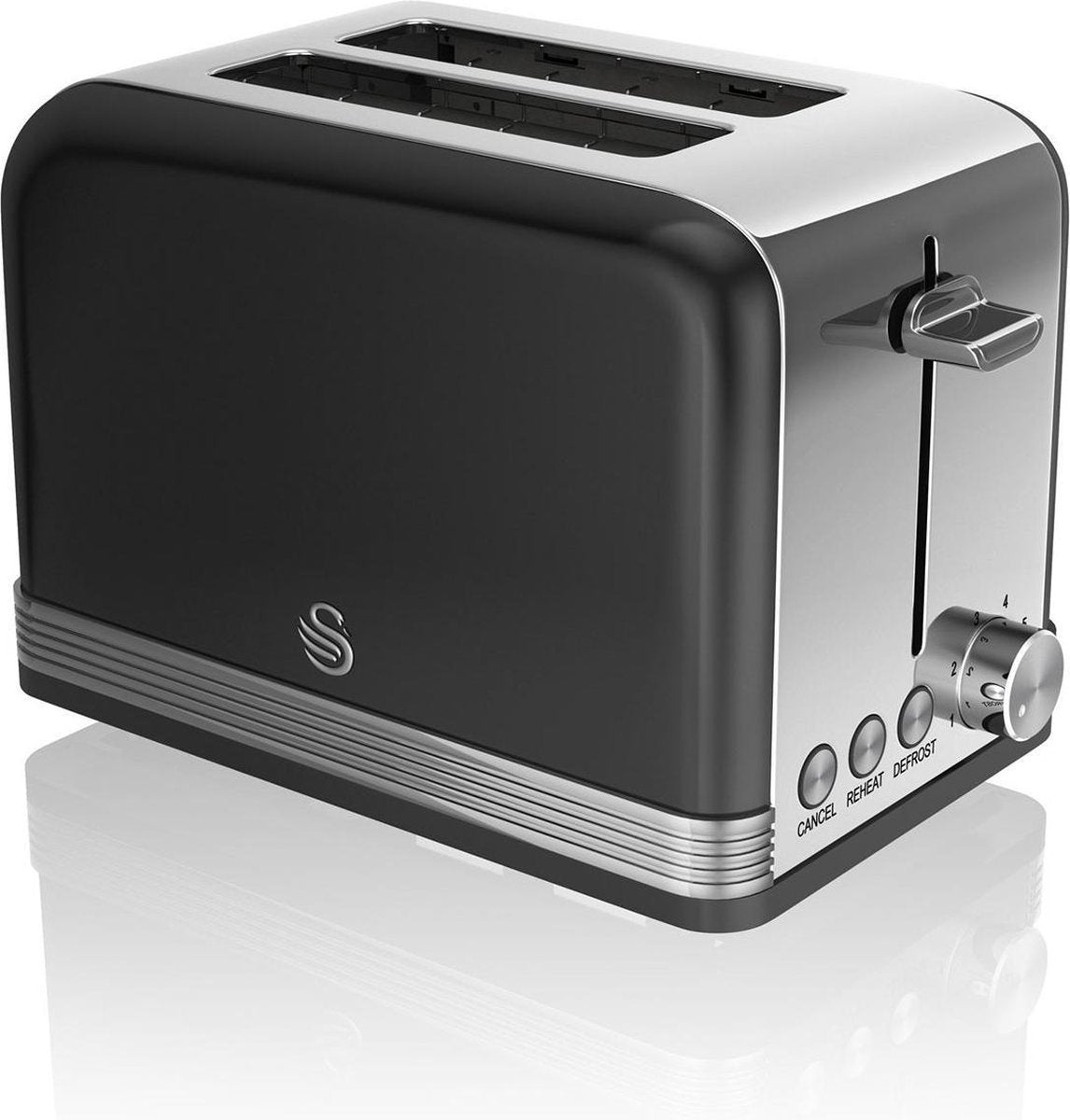 Swan 2-Slot Retro Broodrooster ST19010BN Zwart
