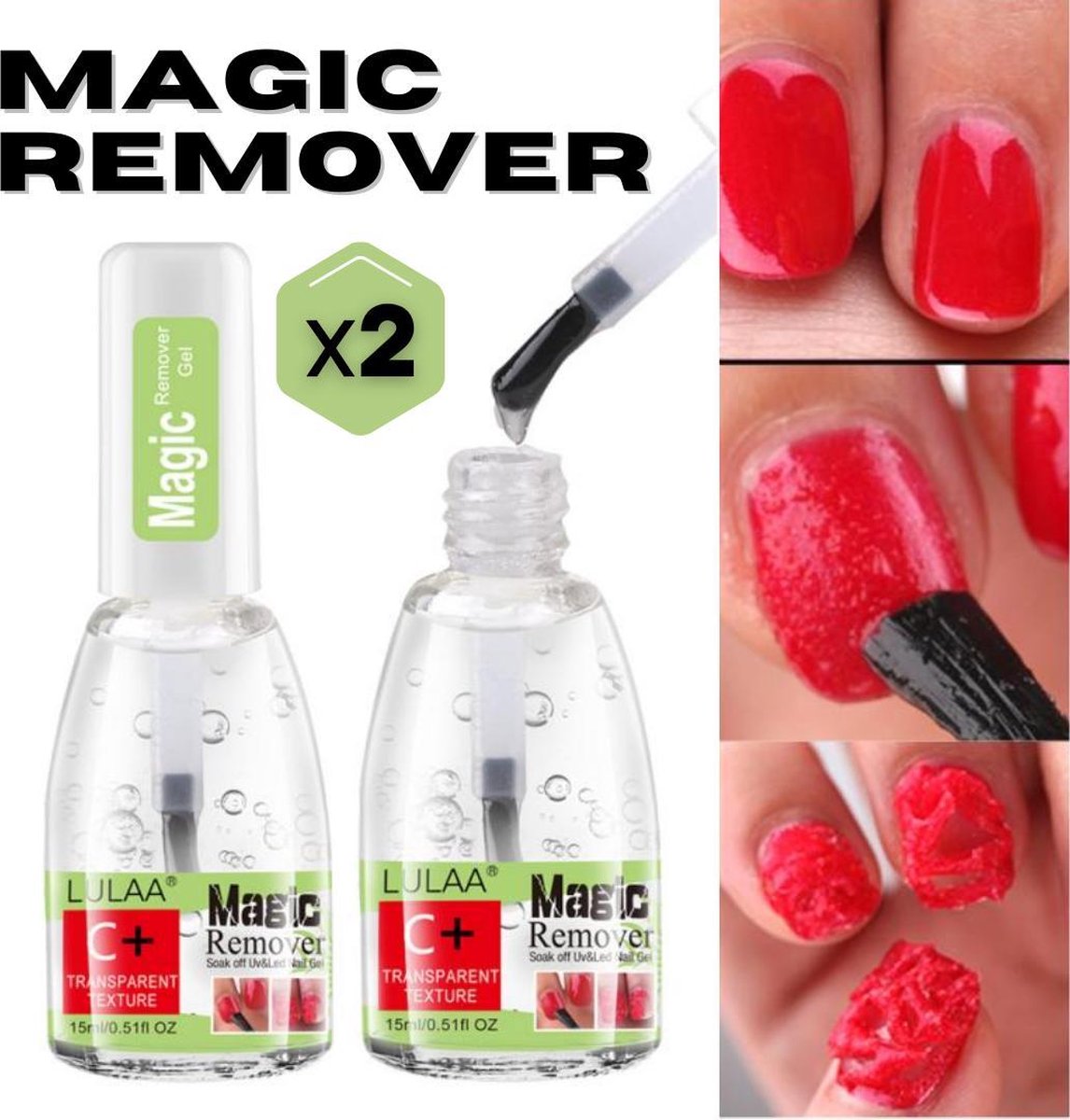 Lulaa Magic Gellak Remover - Twee x 15ml - Rubberbase Nagellak remover - Gellak remover - Pedicure en Manicure - Gellak verwijderen
