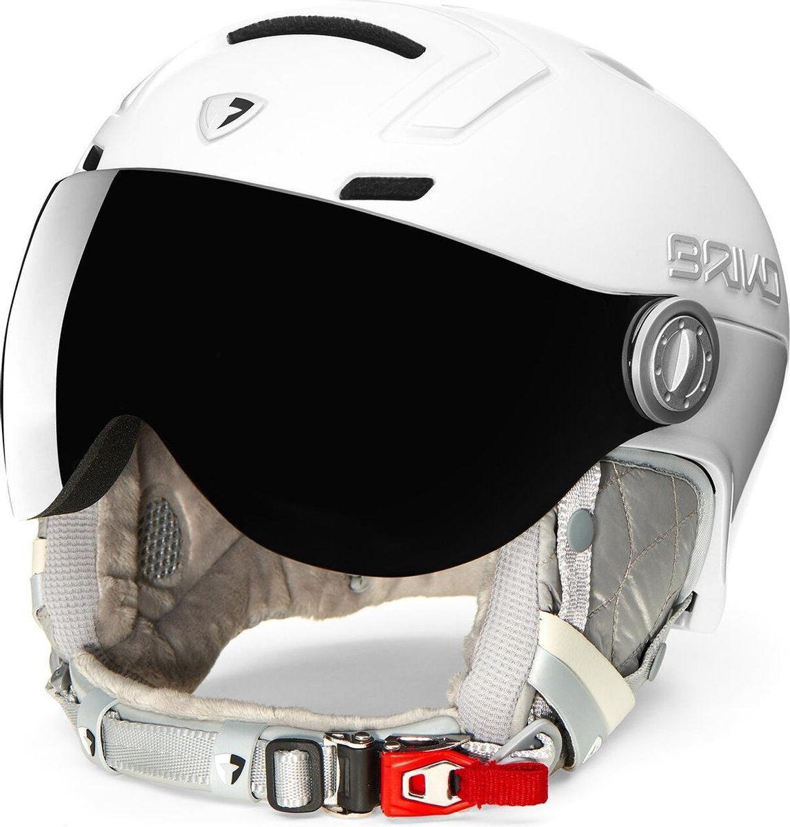 Briko Ambra Visor Photo Ski helmet PEARL WHITE - Maat M/L