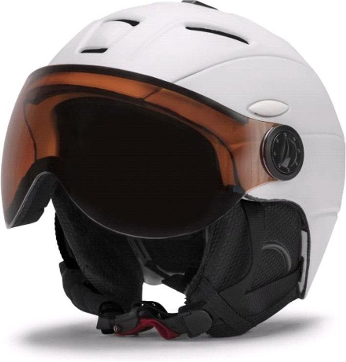 Skihelm met vizier wit M - Verstelbaar - Hoofdomtrek 55-58 cm