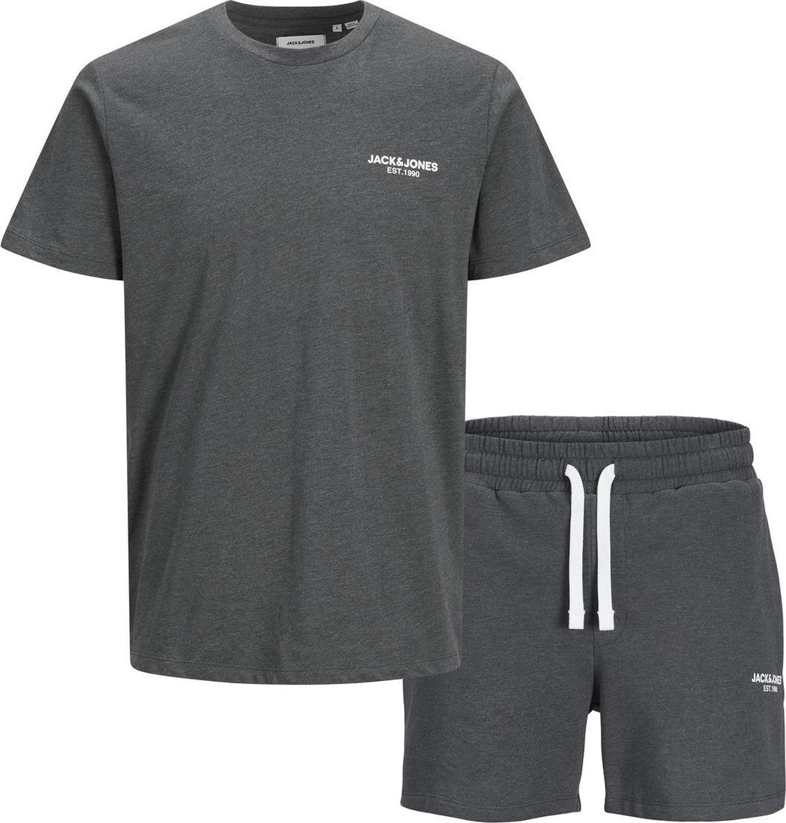 Jack&Jones Jack & Jones Heren Tee and Sweat Shorts Set 12200022 asphalt-XXL