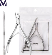 Medies - professionele nagelverzorging set | nagelknipper teennagels | nagelriem knipper | nagelriemknipper | nagelriemverzorging | cuticle pusher | bokkenpootje | nagelriem duwer | nagelriem verwijderaar | cuticle remover  - stainless steel