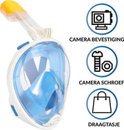 Gadgy Duikmasker Kids - Full face duikbril met snorkel - snorkelset  blauw - snorkelmasker