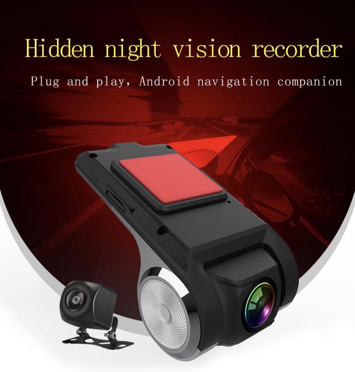 Dashcam Night Vision Full HD Loop Opname 1080P USB ADAS GPS + WiFi Dual camera + 32GB SD card