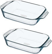 2x Glazen ovenschaal 1