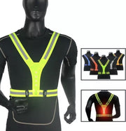 VHR hardloopvest met verlichting – Hardloophesje - Hardloop verlichting – Hardloop lampjes – Hardloop licht – Reflectie hardlopen – Veiligheidshesje – Veiligheidsvest - Running Light - Wandel verlichting