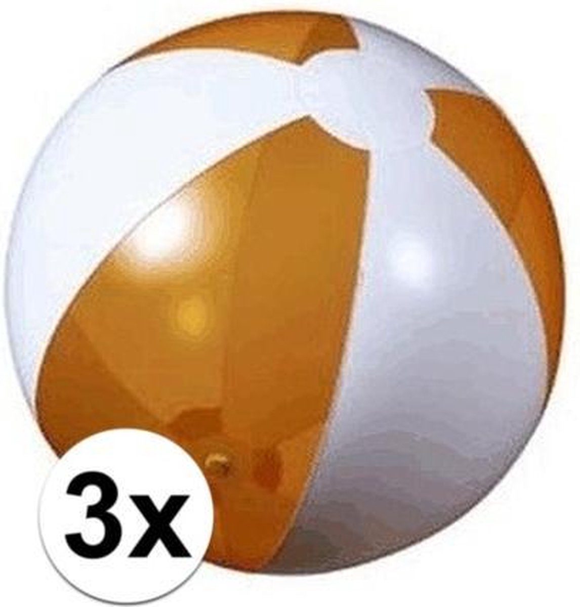 3x Opblaasbare strandbal oranje