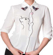 Dancing Days Blouse -XS- Snow Bird Wit
