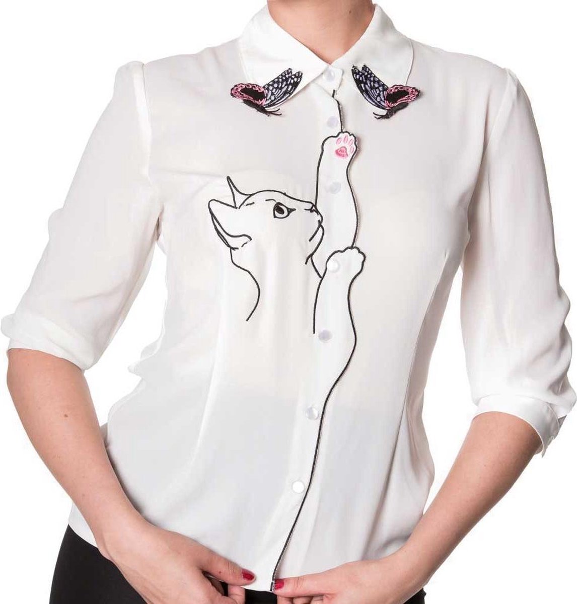 Dancing Days Blouse -XS- Snow Bird Wit