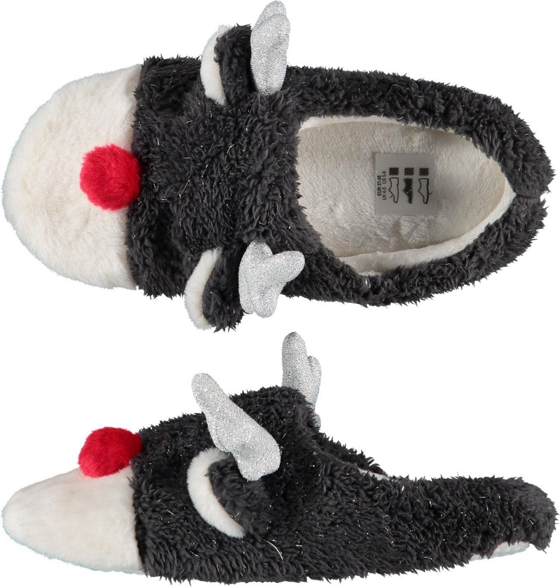 Apollo Ladies Huisslippers X-Mas - Grijs - Maat 39/40