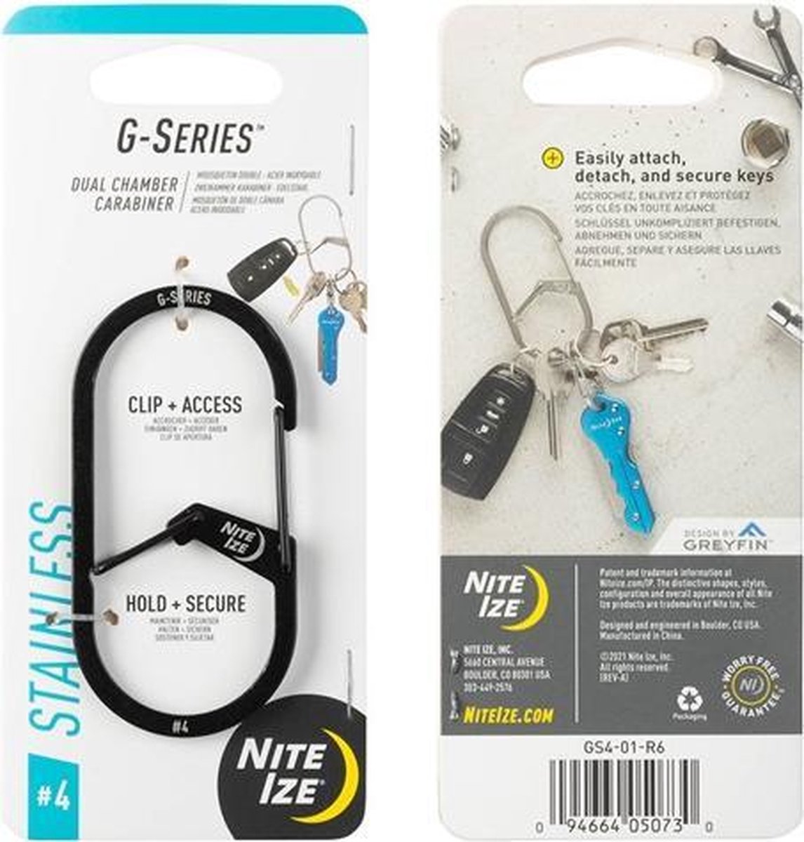 Nite Ize - G-Series Dual Carabiner - #4 - Zwart
