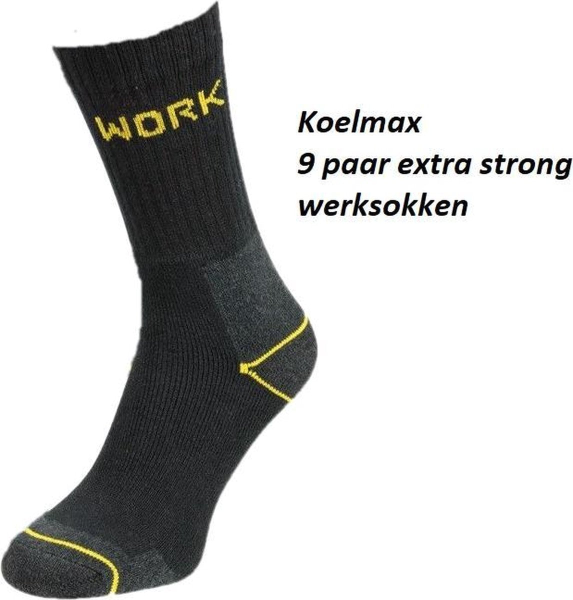 Koelmax extra strong werksokken 9 paar- maat 39-42