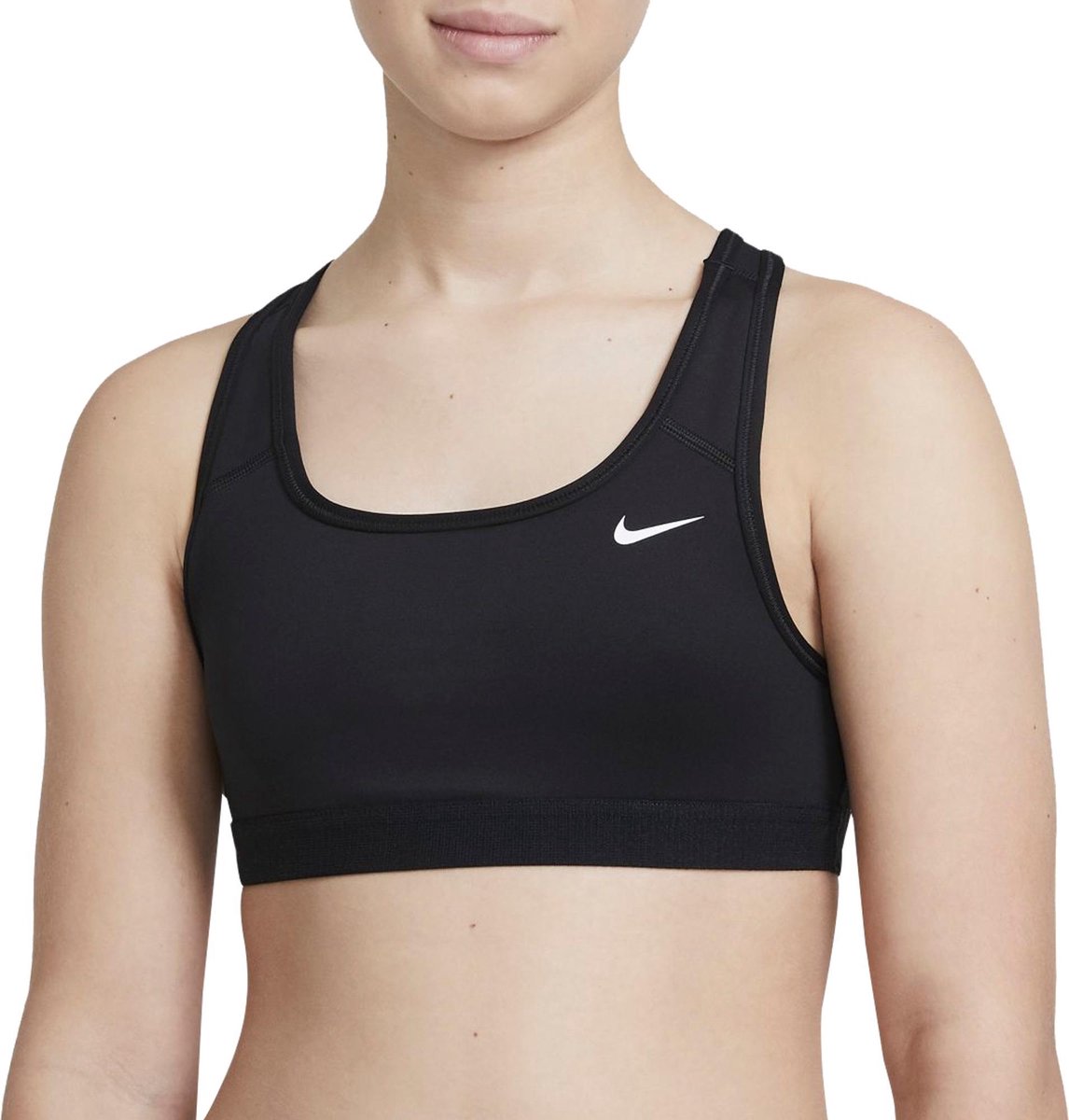 Nike Swoosh Sportbeha - Maat XL - Meisjes - zwart - wit - grijs