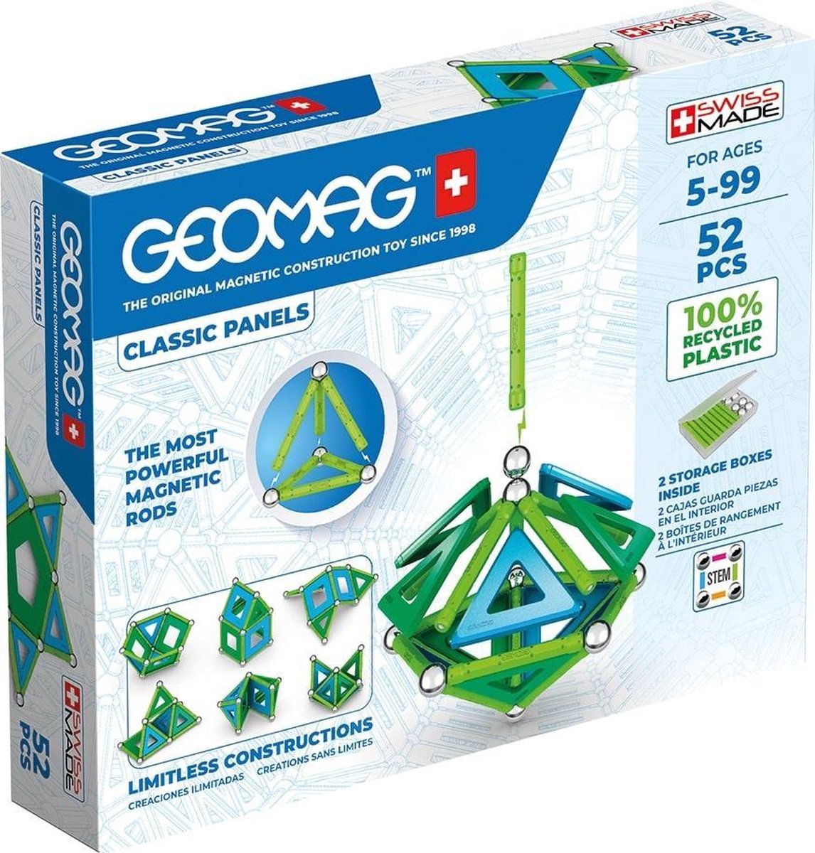 Geomag Classic Panels Green Line 52 delig