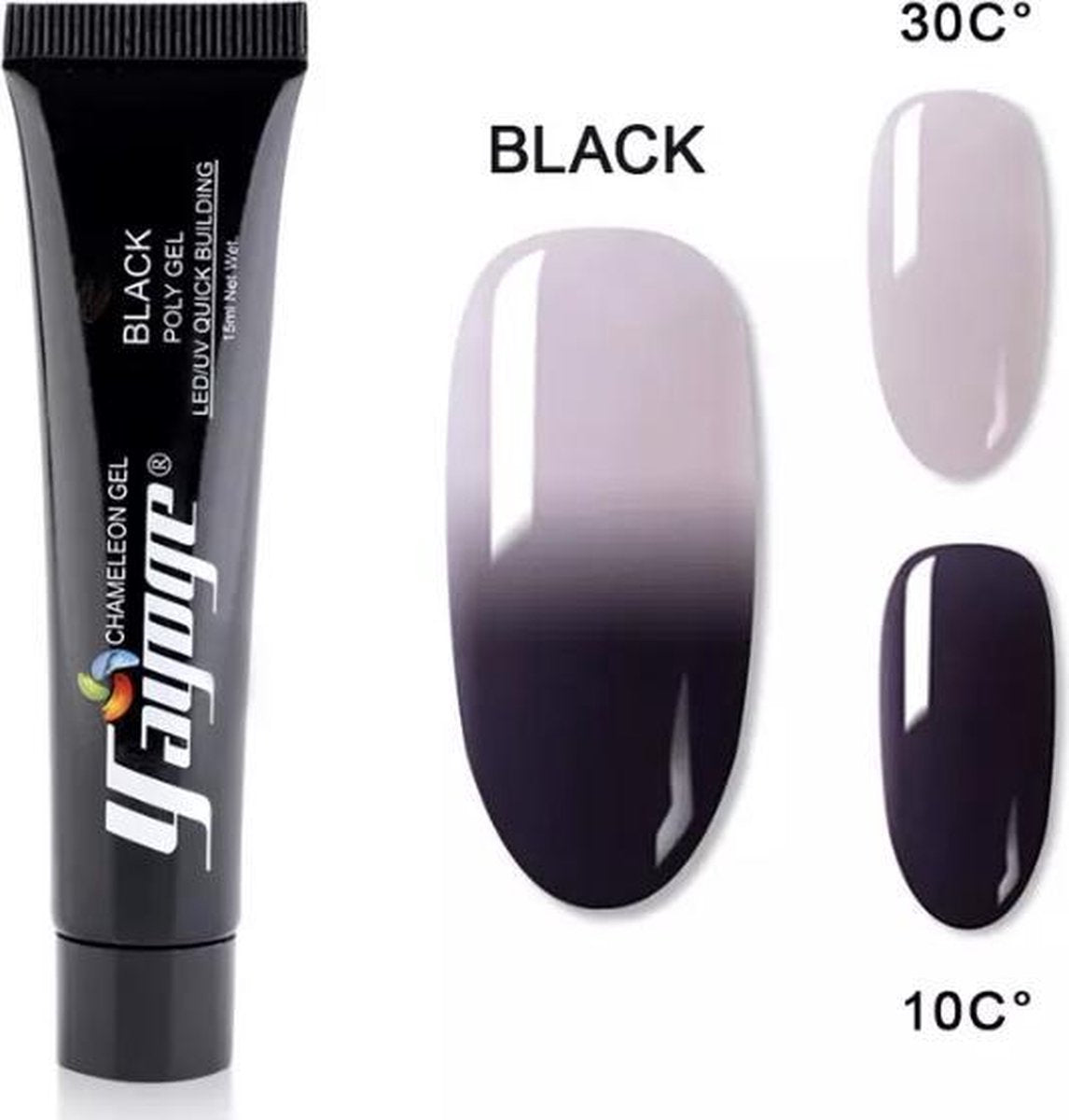 Temperatuur veranderende polygel Black 15 gram