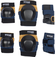TSG Basic Set skateboard beschermers night blue / dusk yellow