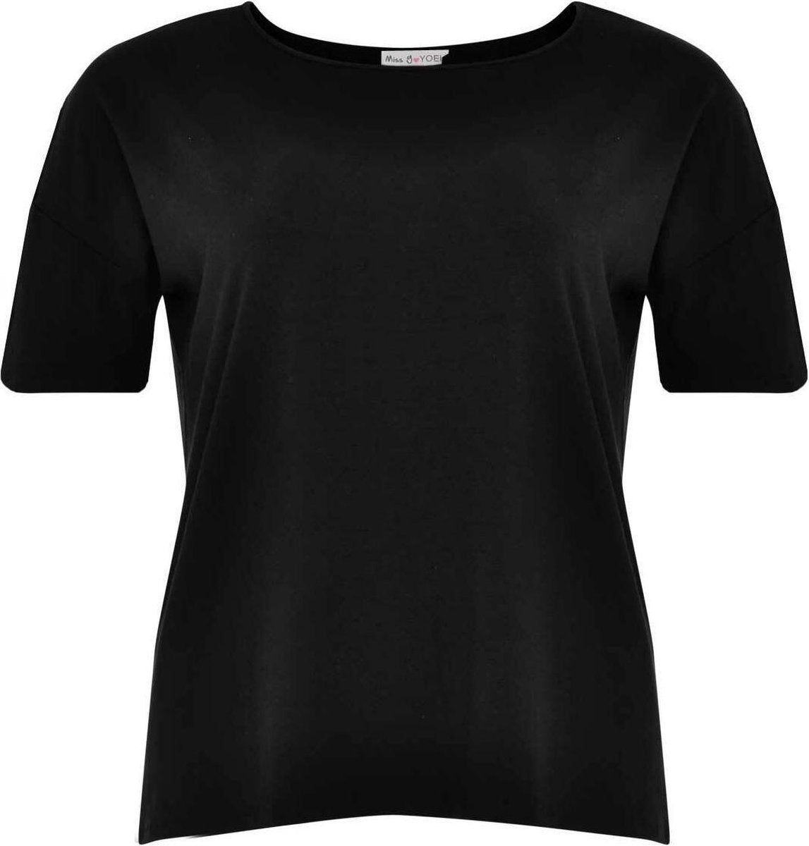 Yoek | Grote maten - dames t-shirt korte mouw - zwart