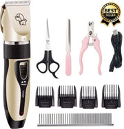 Professionele Dieren Tondeuse - Complete trimmer set - Scheerapparaat- Huisdieren honden en katten- 4 Opzetkammen - Low noise - Draadloos - Dog trimmer- Tondeuse-set- Dierenverzorging -Hondenverzorging - Kattenverzorging- Hondentondeuse