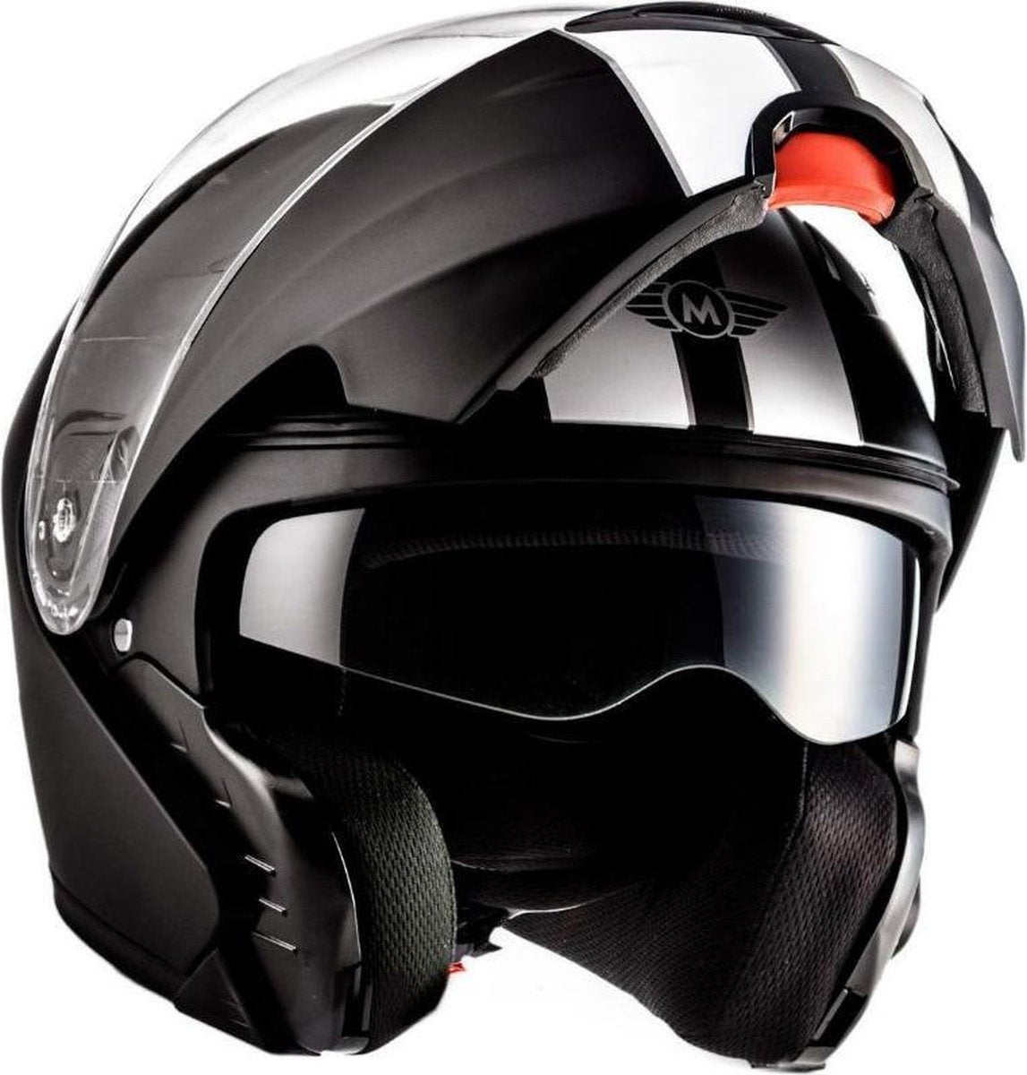 MOTO F20 Racing black systeemhelm Flip-Up scooterhelm