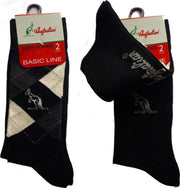 4 paar sokken. Socks Australian zwart en geruit Maat 39-42