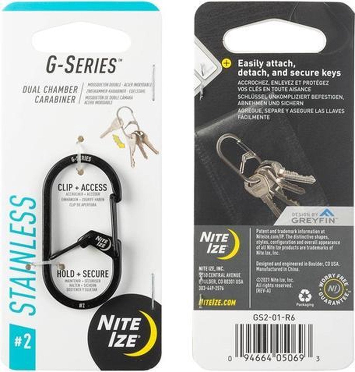 Nite Ize - G-Series Dual Carabinier - #2 - zwart