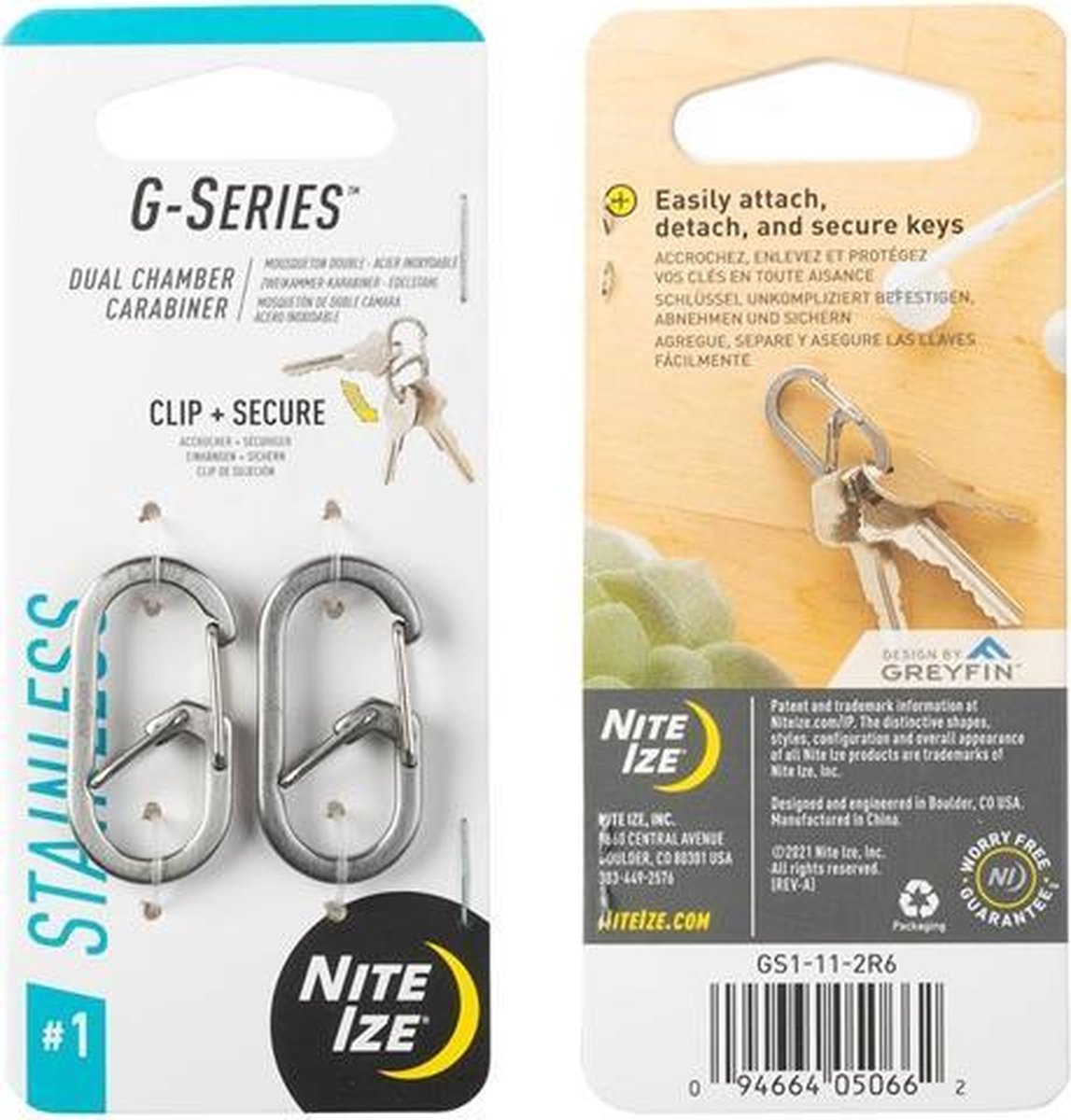 Nite Ize - G-Series Dual Carabinier - #1- 2 pack