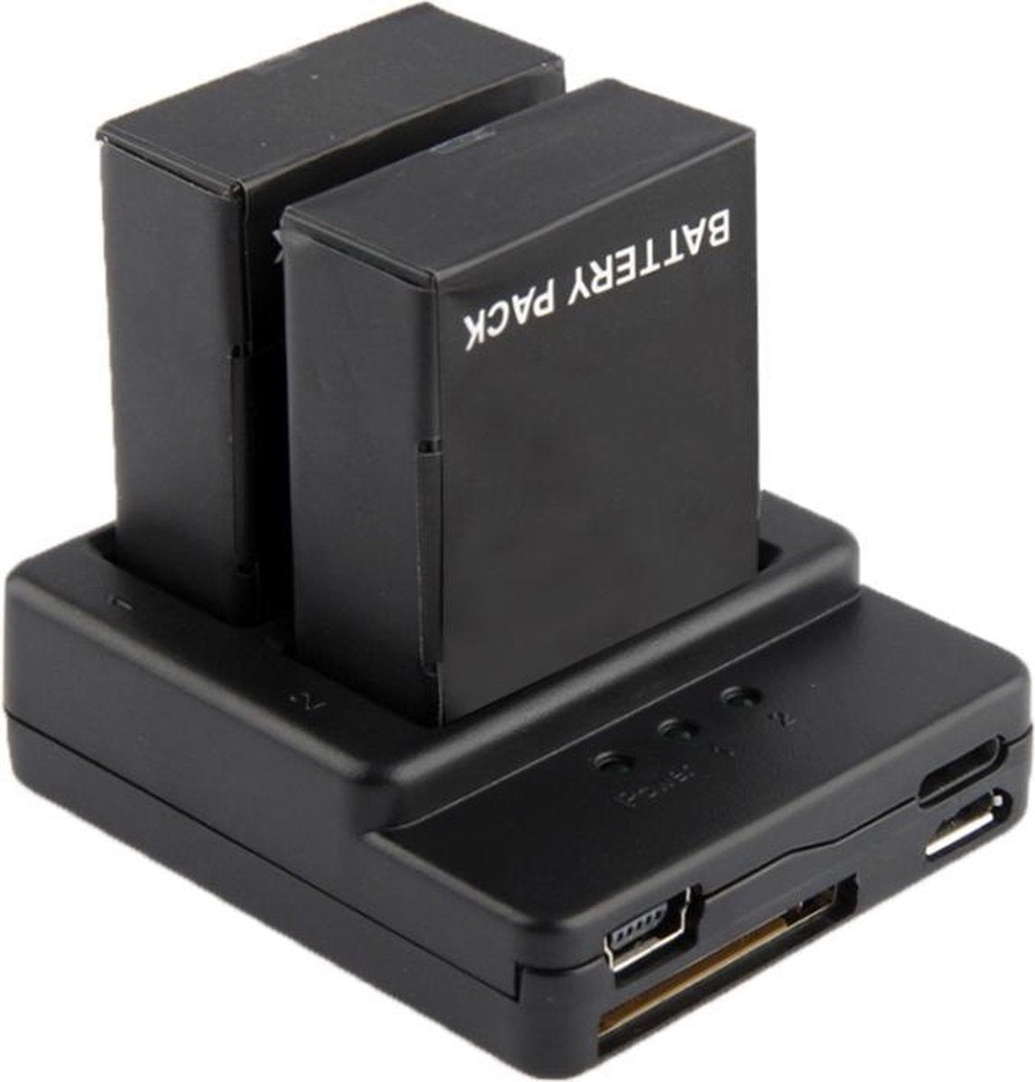 Dubbele externe batterij oplader voor GoPro Hero 3+ en GoPro Hero 3 | Zwart