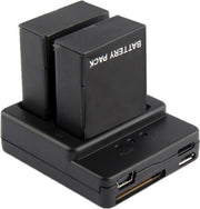 Dubbele externe batterij oplader voor GoPro Hero 3+ en GoPro Hero 3 | Zwart