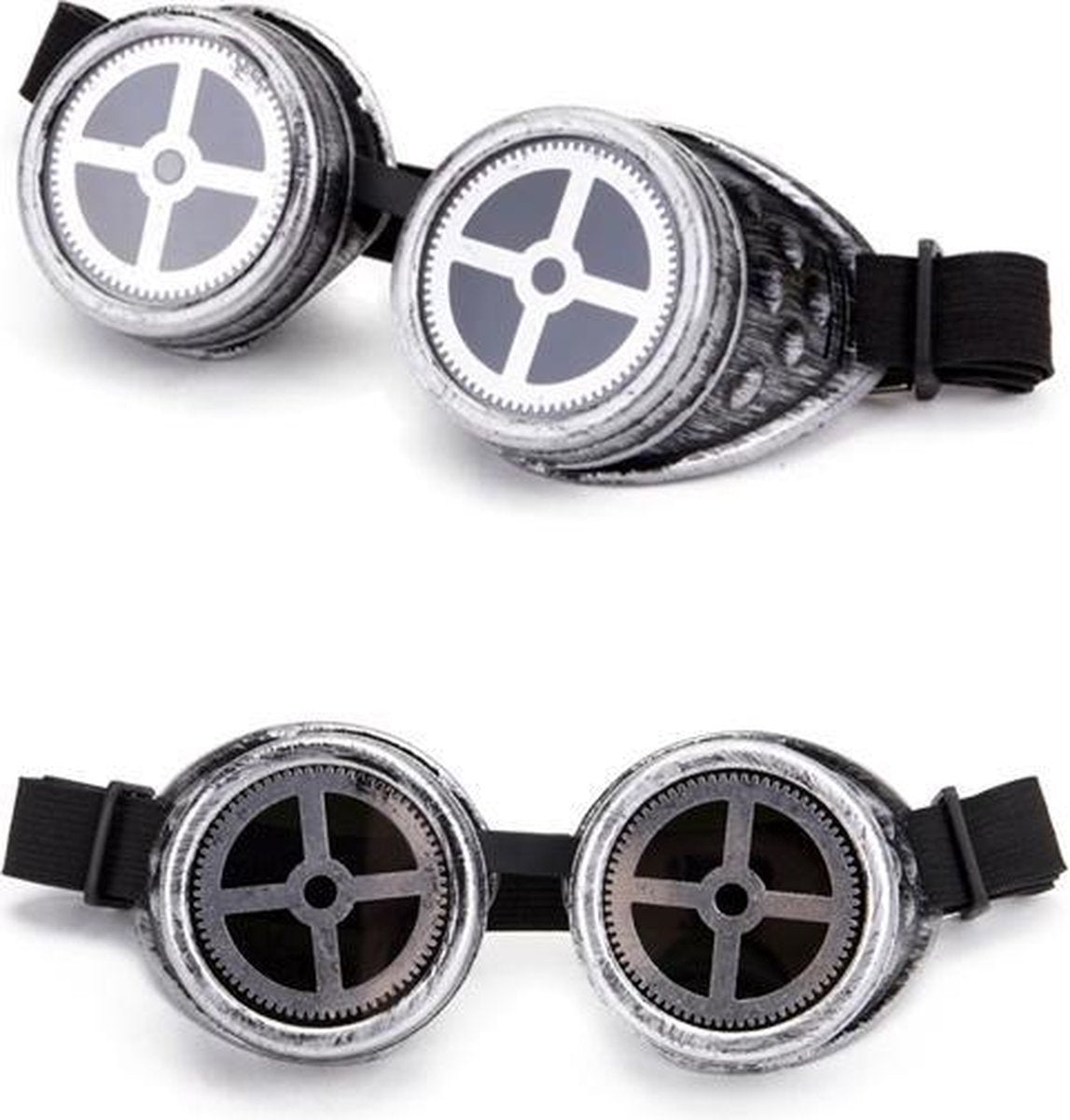 Steampunk goggles zonnebril - zilver tandwiel - bril burning man space