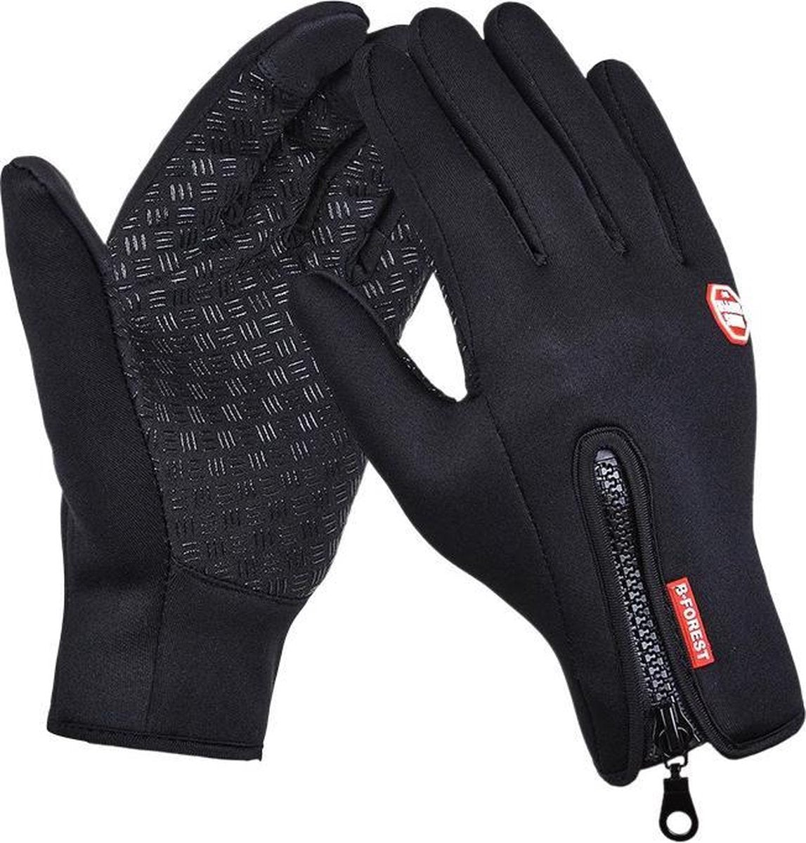 Fiets Handschoenen - Zwart - Met ritssluiting - Racefiets - Mountainbike - Winter - Maat M