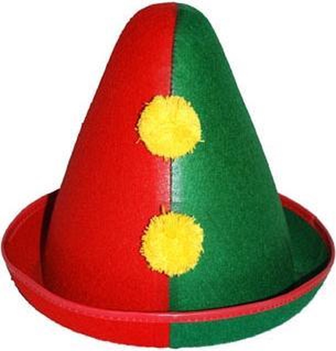 Clowns hoedje rood/groen