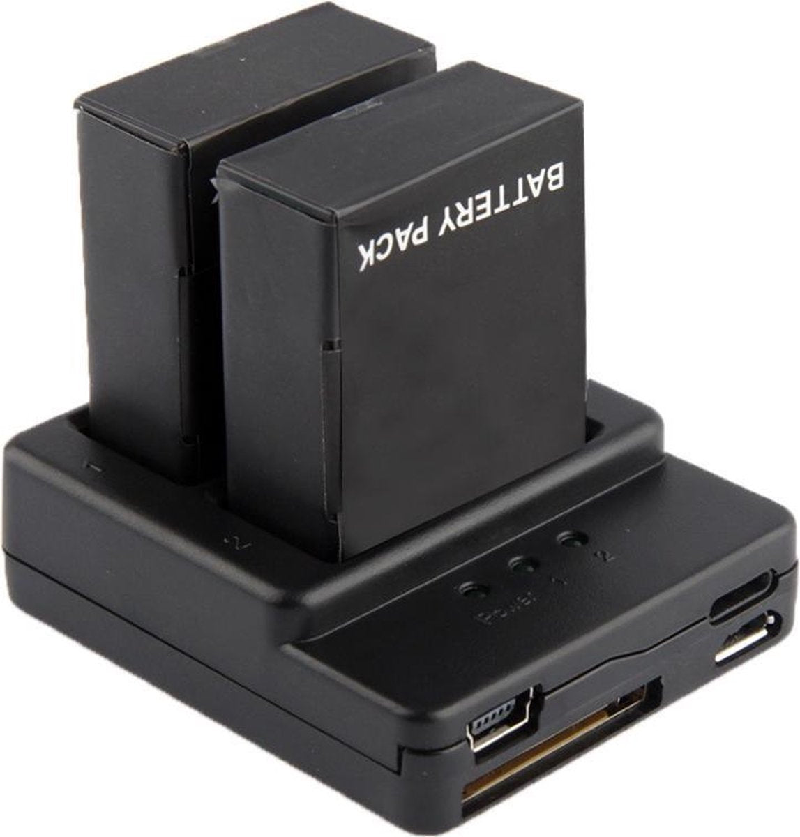 Dubbele Batterij Oplader voor GoPro Hero 3 / 3+ (AHDBT-301/302 Batterij Lader) | Zwart / Black